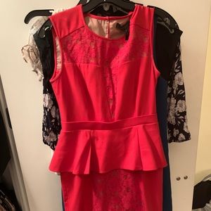 Bcbg red lace dress